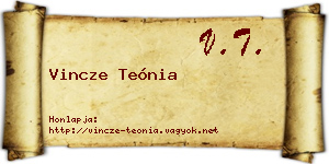 Vincze Teónia névjegykártya